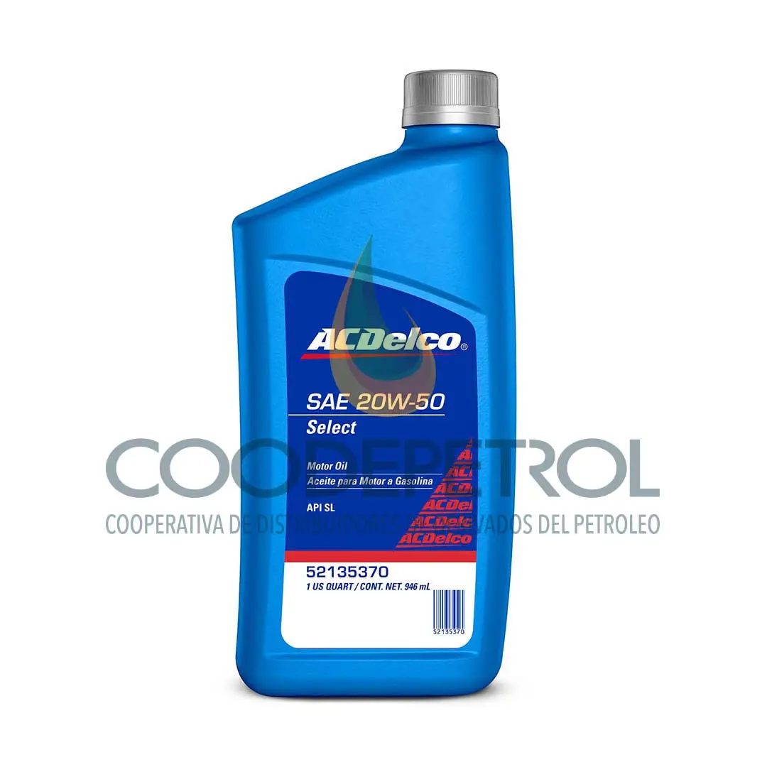 ACDELCO SELECT SAE 20W50 SL CAJA 12 QT 52135370