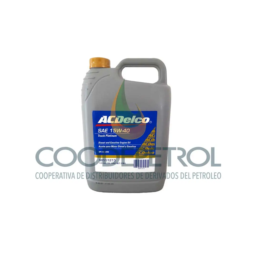 ACDELCO TRUCK PLATINUM SAE 15W40 CK-4 CAJA 6 GAL  98551213