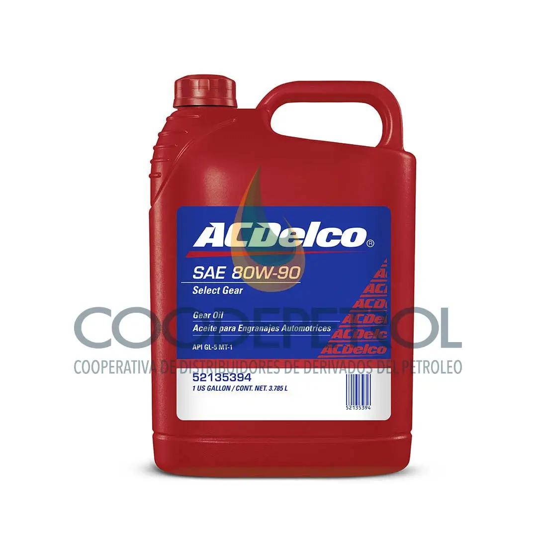 ACDELCO SELECT GEAR SAE 80W90 GL-5 MT-1  GAL U52135394