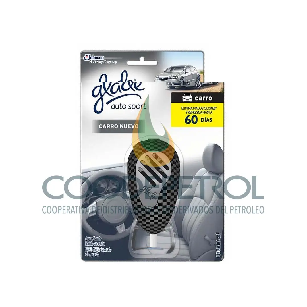 GLADE AUTO SPORT CARRO NUEVO APARATO 7 ML UNID  102706