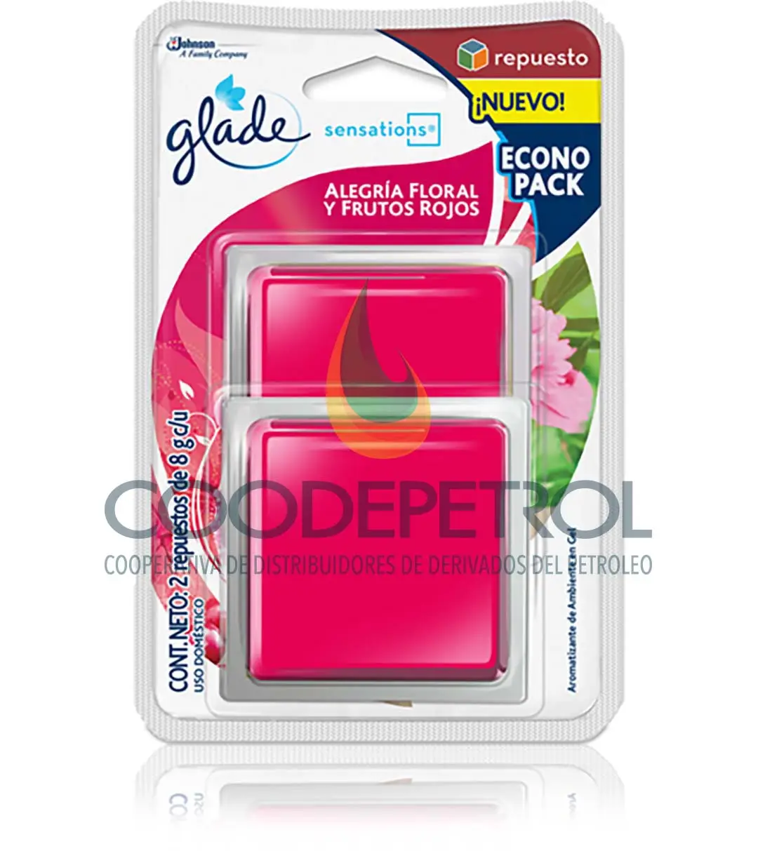 GLADE SENSAT REP ALEGRIA FLORAL Y FRUTOS 8 GR 2 UNID 102117