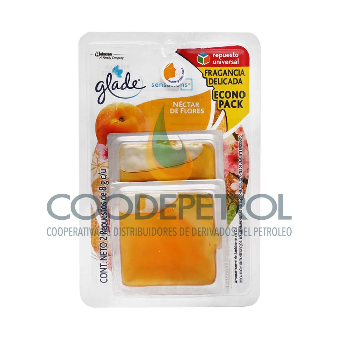 GLADE SENSAT REP NECTAR FLORES AMARILLO 8 GR 2 UNID  102101