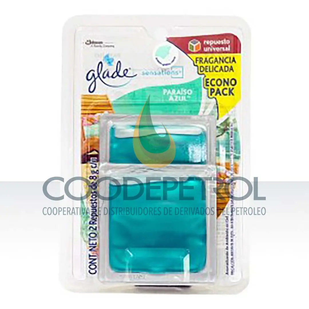 GLADE SENSAT REP PARAISO AZUL 8 GR  2 UNID 102116