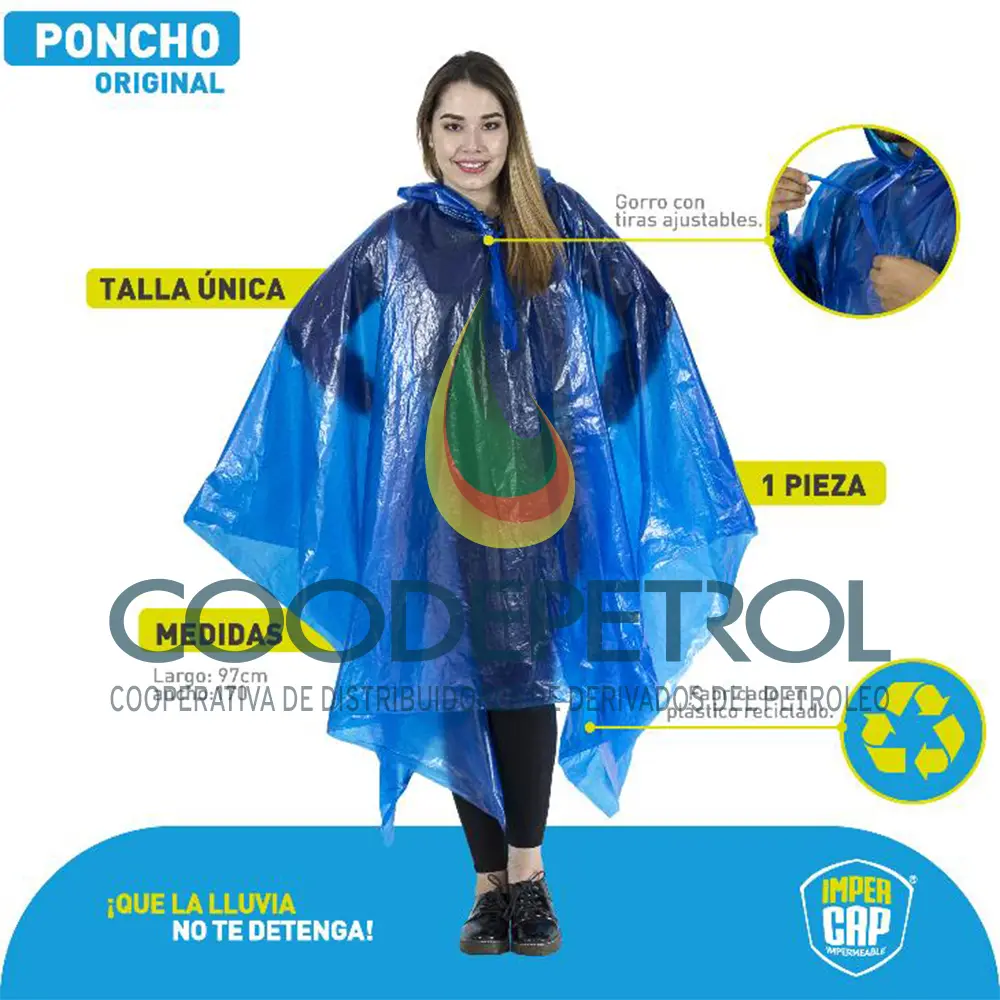 IMPERMEABLE PONCHO PLASTICO IMPERCAP  UNID