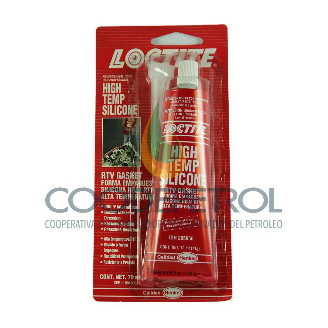 LOCTITE SILICONA RTV ROJA 70 ML UNID  285956