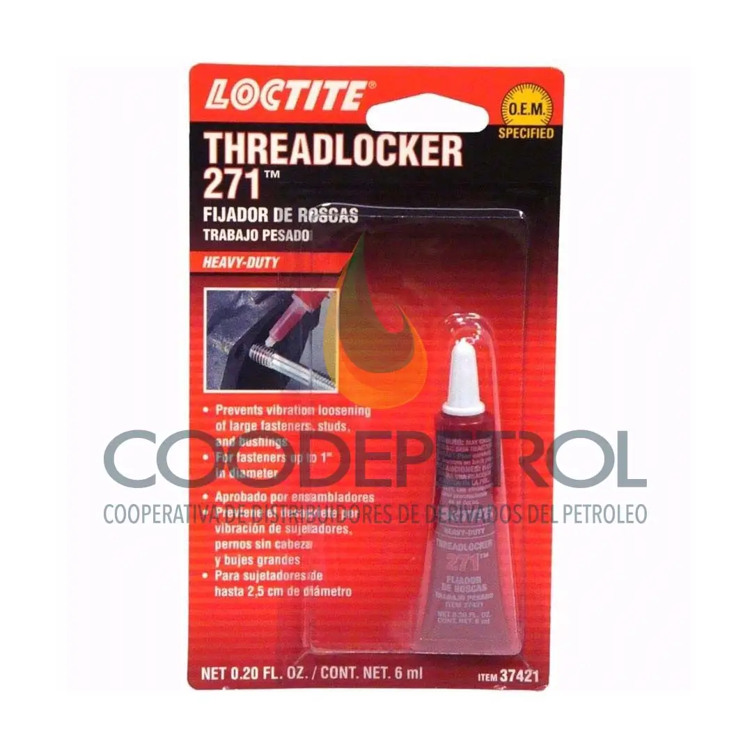 LOCTITE FIJA ROSCAS THREADLOCKER  271 6 ML UNID  487232