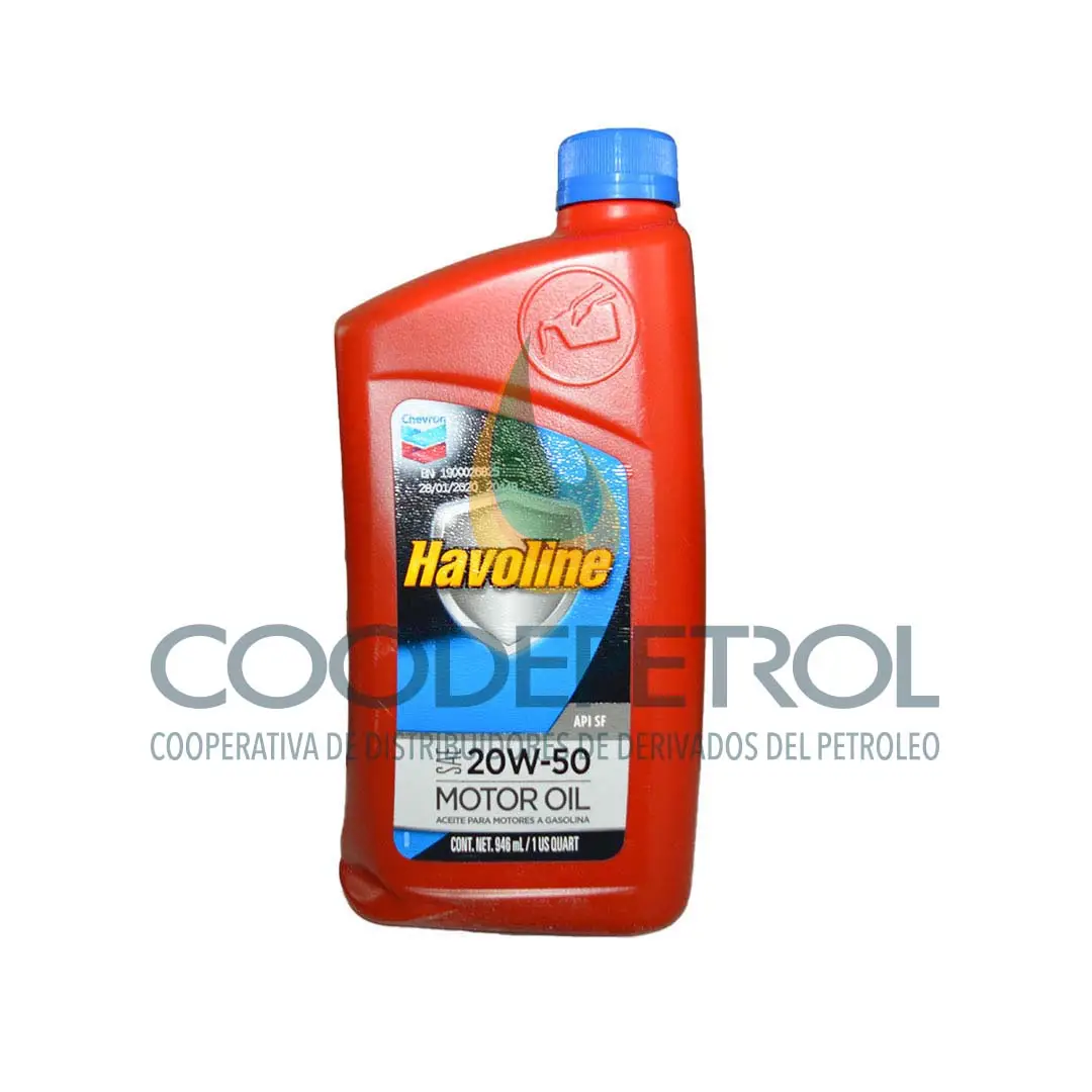 CHEVRON HAVOLINE SUPER 20W50 SL CAJA 12 QT  G0516